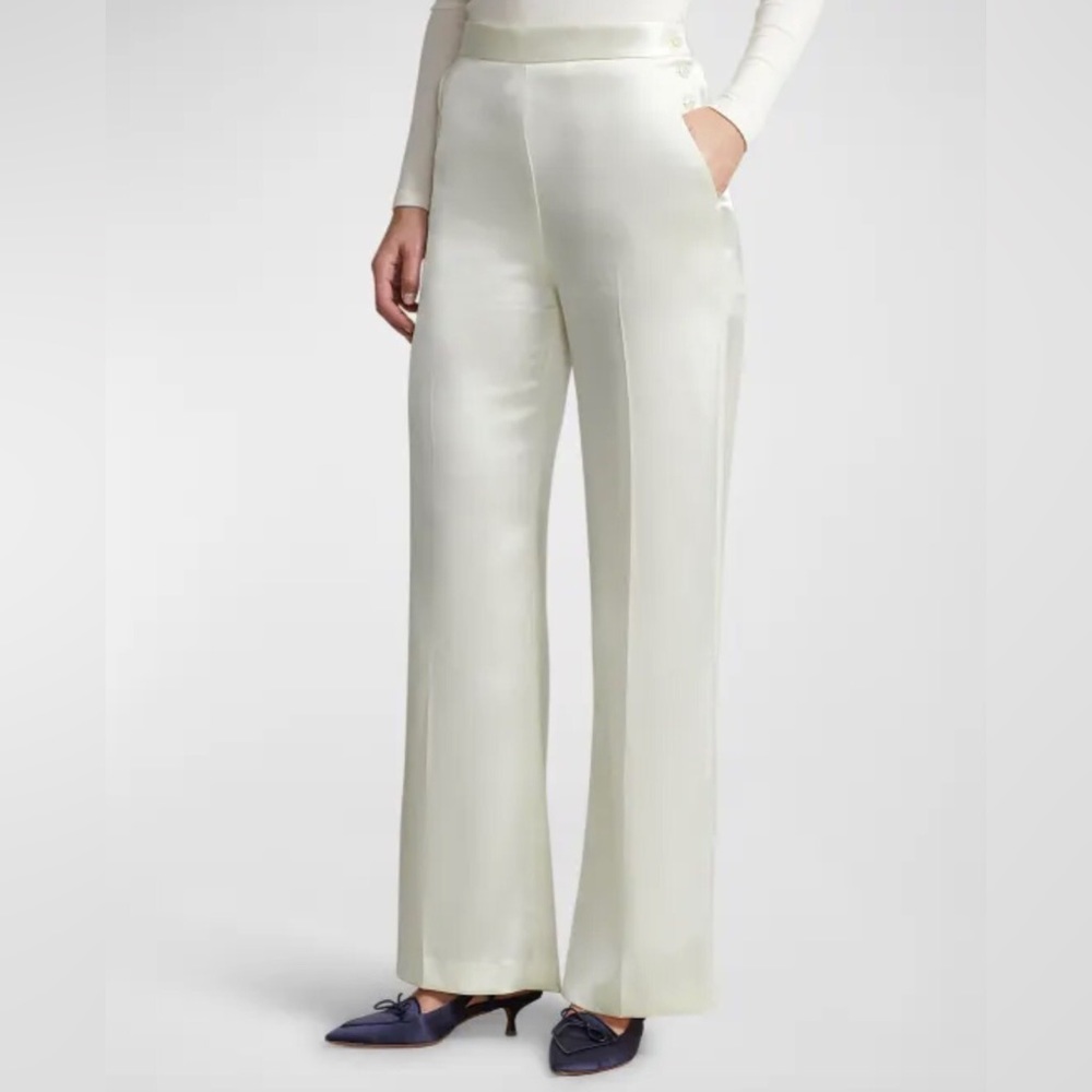 Polo Ralph Lauren High Waist Satin Wide Leg Trousers - Picture 5 of 10